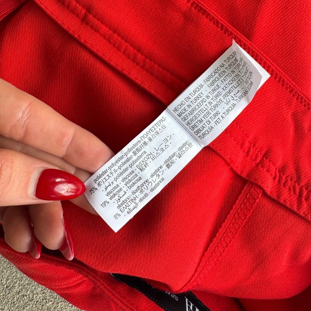 Zara Women's Size XS Red Wrap Front Mini Skort Solid Side Zip Casual Dressy - Picture 5 of 5